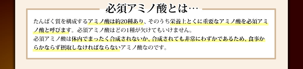 必須アミノ酸とは…